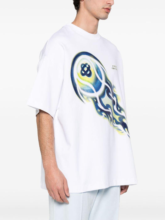 flaming tennis ball tee T-shirt M-SP26-JTS-064-01 FLAMING TENNIS BALL CASABLANCA 