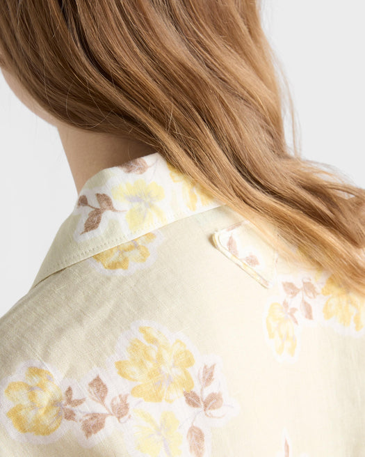 Floral print old linen shirt P447J S OOO 19ZIF0032 PRADA 