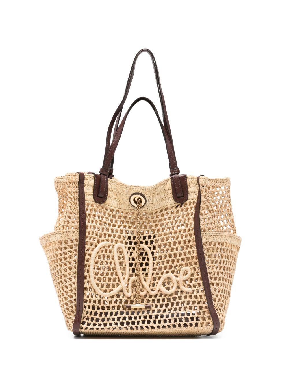 Chloé Iconic double carry bag in raffia 26US906P08 24P CHLOÉ 