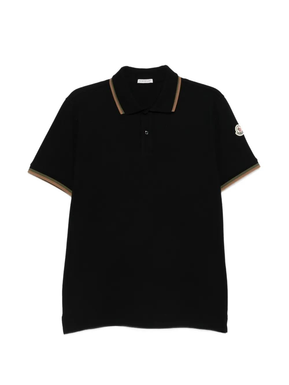 Ribbed trim logo patch polo shirt L1-091-8A000-05-89A16 999 MONCLER 