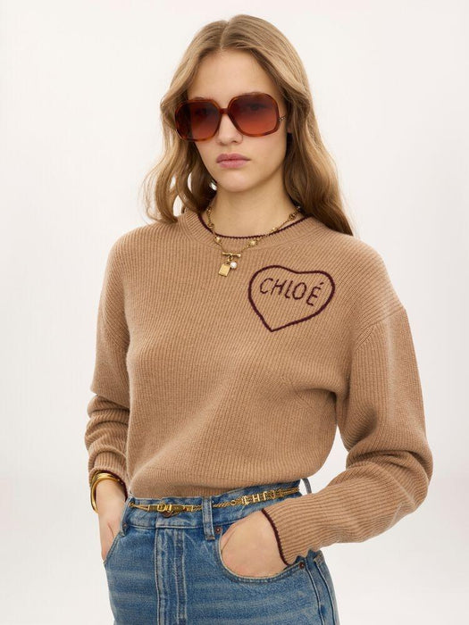 Cropped fitted logo sweater CH26AMP41710 218 CHLOÉ 