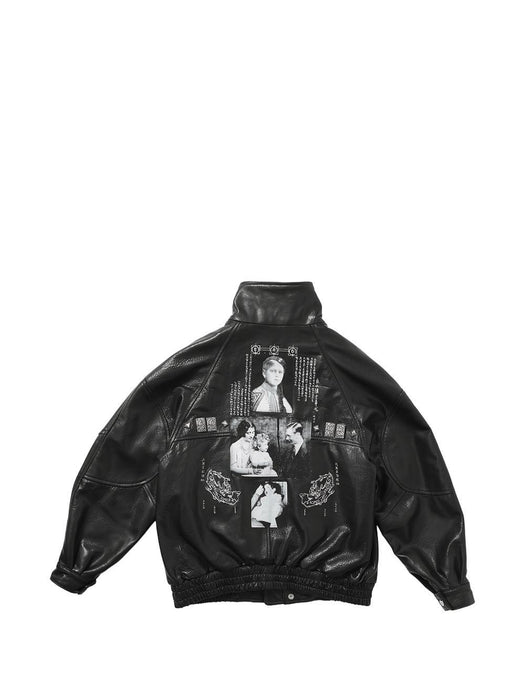 PRINCE PHILLIP'S CHILDHOOD STUDDED LEATHER JACKET 03-0593 BLACK ENFANTS RICHES DÉPRIMÉS 