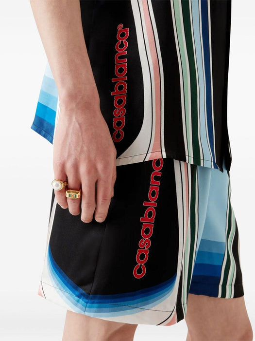 Graphic Mountain silk shorts MPF25-TR-012-05 GRAPHIC MOUNTAIN CASABLANCA 