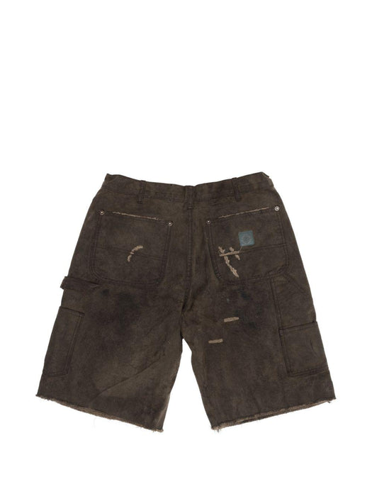 SINNED 4 NOTHING WAXED CANVAS DBL KNEE SHORT 5U009Q1010BRN BROWN PALY HOLLYWOOD 