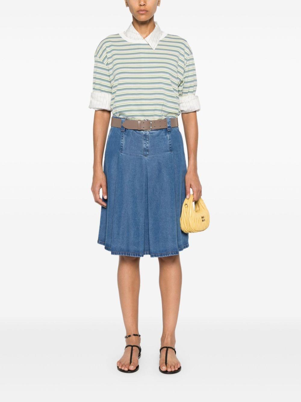 embroidered-logo midi skirt GWD320 S OOO 143VF0008 MIU MIU 