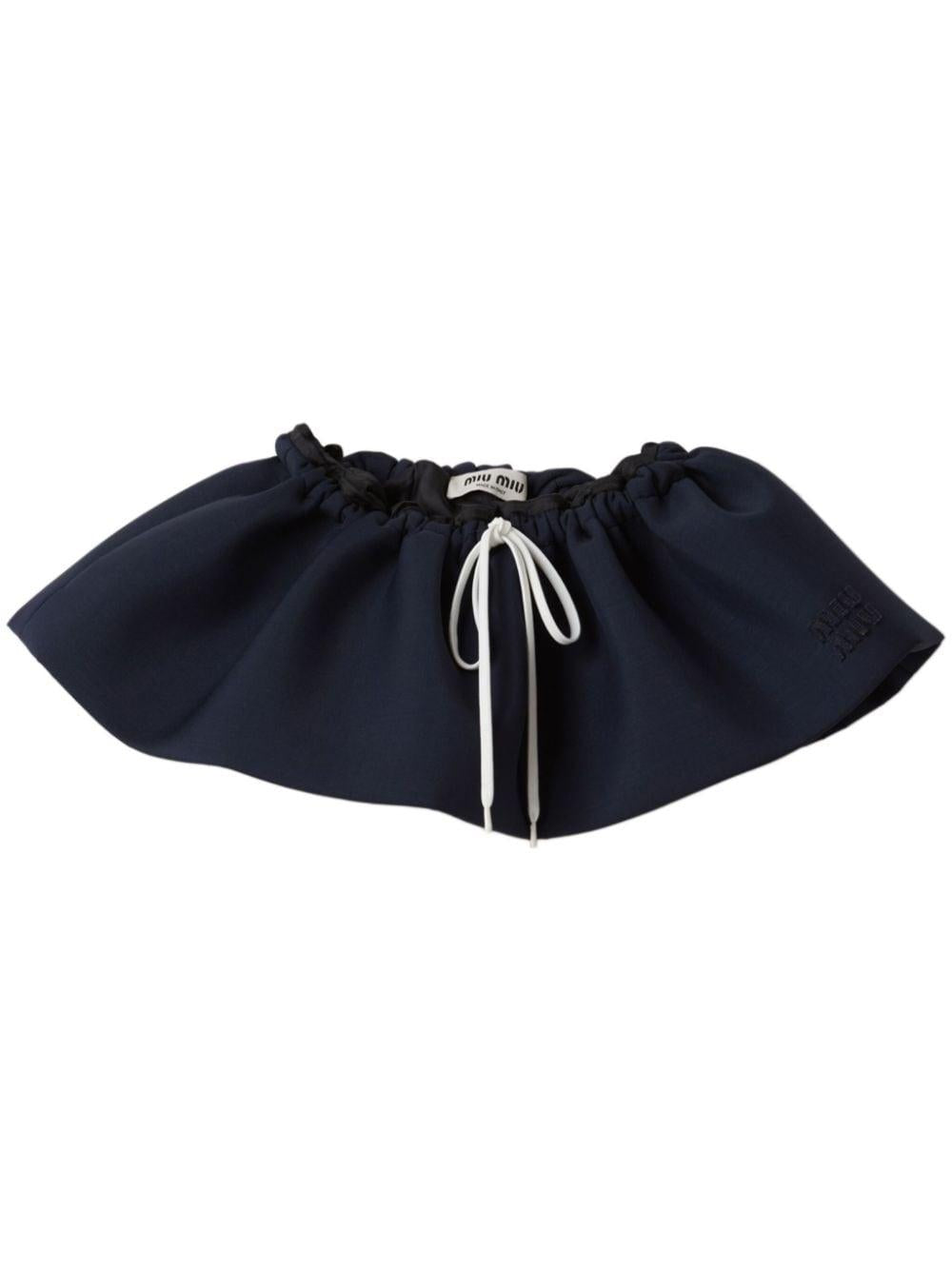logo-appliqué wool miniskirt MG2200 S-OOO 14Z0F0124 MIU MIU 