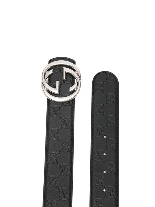 logo-buckle patterned belt 849862 AAFDV1000 GUCCI 
