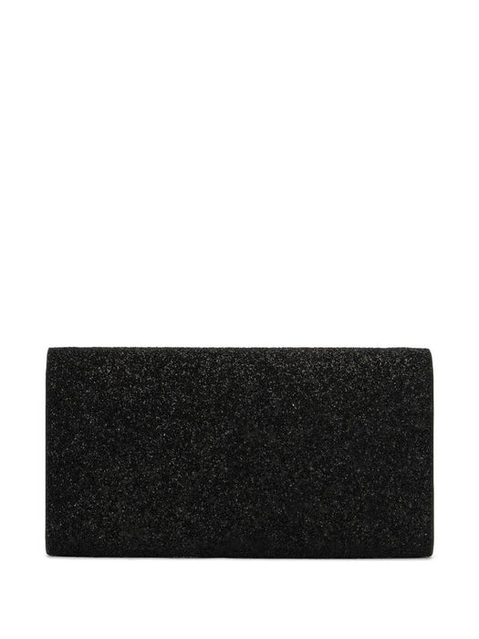 Emmie glitter clutch bag EMMIE GQI BLACK/LIGHT GOLD JIMMY CHOO 