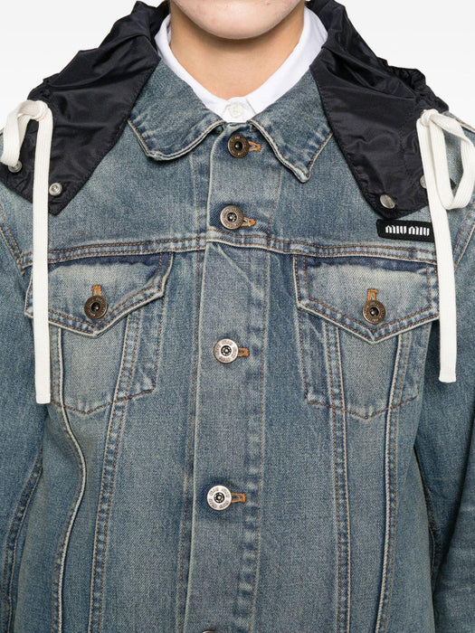 hooded denim jacket GWB305 S OOO 183CF0013 MIU MIU 