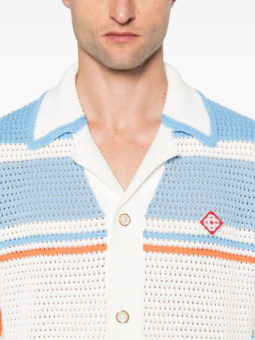 stripe-detail shirt<BR/><BR/><BR/><BR/><BR/> MPF25-KW-997-01 BLUE MULTI CASABLANCA 