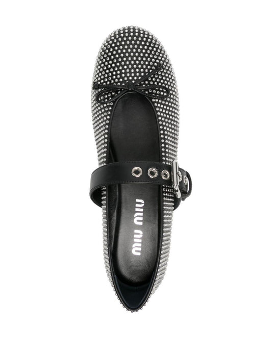 stud-embellished ballerina shoes 5F218E F-005 070F0002 MIU MIU 