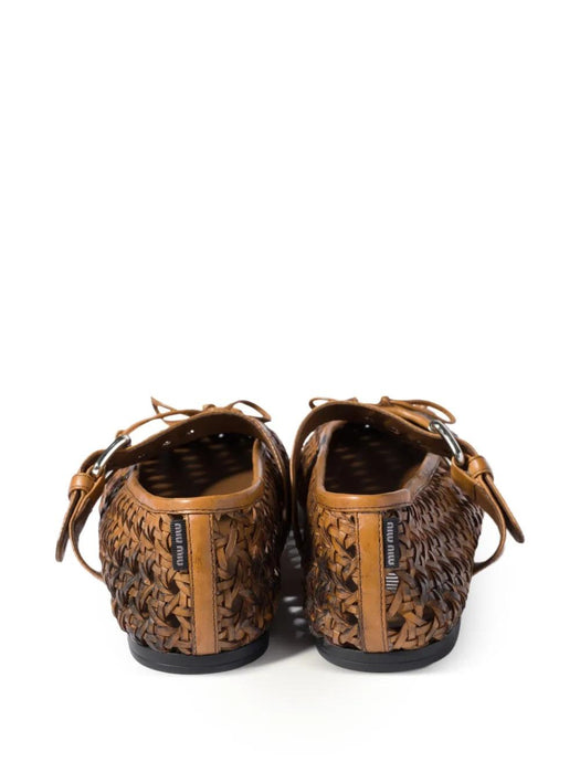 Woven leather ballerinas 5F684E F 005 3ZN7F0046 MIU MIU 