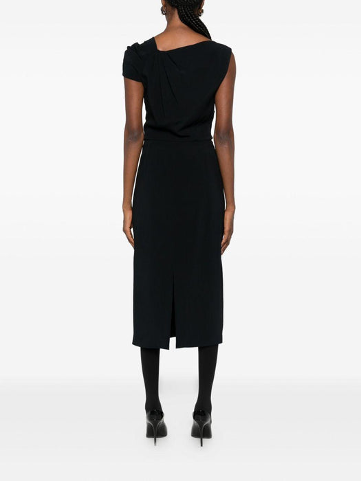 draped-detail one-shoulder midi dress BW22MV164K001 001 GIVENCHY 