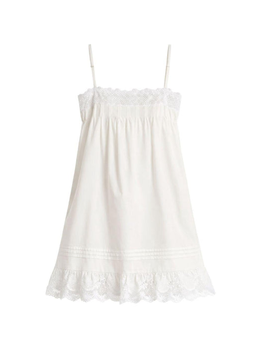 A-line dress in embroidered cotton poplin 839481 Y7K369601 SAINT LAURENT 