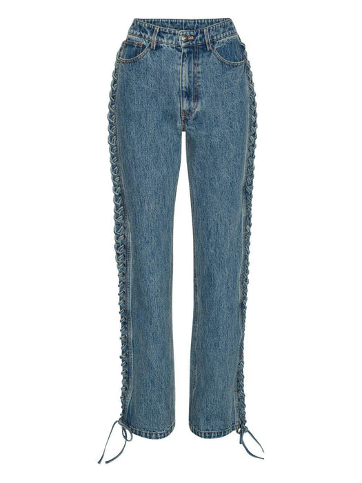 laced straight leg jeans 1145953054 3054 ROTATE 
