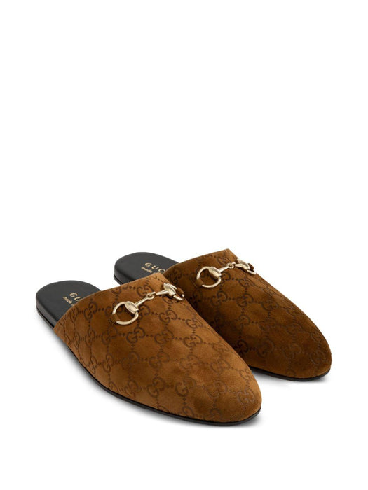 Horsebit monogram flat mules 850140 AAFQV2118 GUCCI 