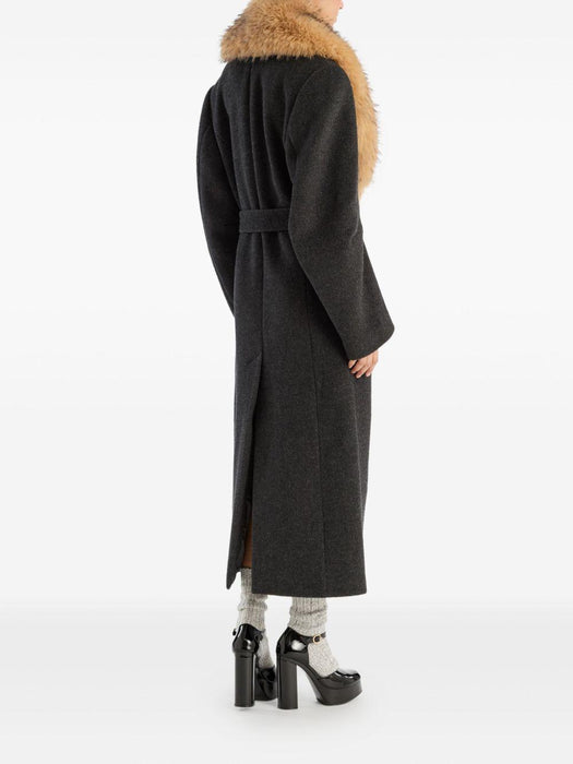 single-breasted faux-fur collar coat<BR/><BR/> 1146921205 1205 ROTATE 