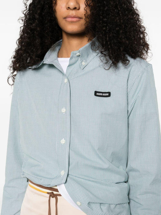 check-pattern buttoned shirt MK1842 S OOO 1805F077U MIU MIU 