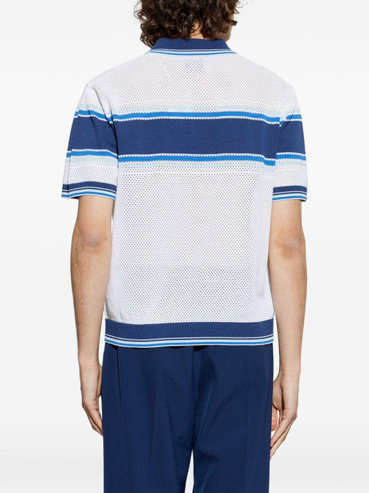 perforated polo shirt M-SS26-KW-1304-01 WHITE / BLUE CASABLANCA 