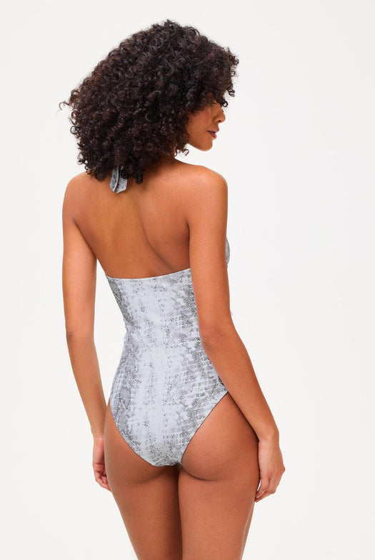 Snake print halterneck swimsuit COREHK45 WHITE OPT -WHT HEIDI KLEIN 