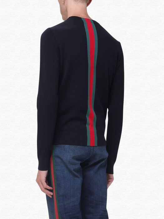 Crew-Neck Jumper with Web Detail 875177 XKFPC 4152 GUCCI 