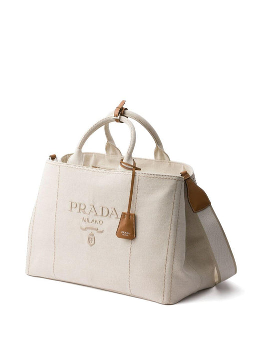Prada Jardinière extra-large linen blend tote bag 2VG131 2CX9F0018 PRADA 