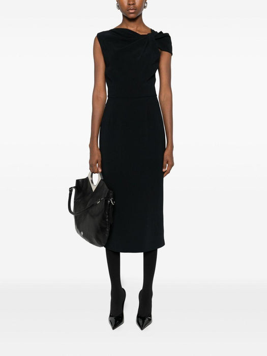 draped-detail one-shoulder midi dress BW22MV164K001 001 GIVENCHY 