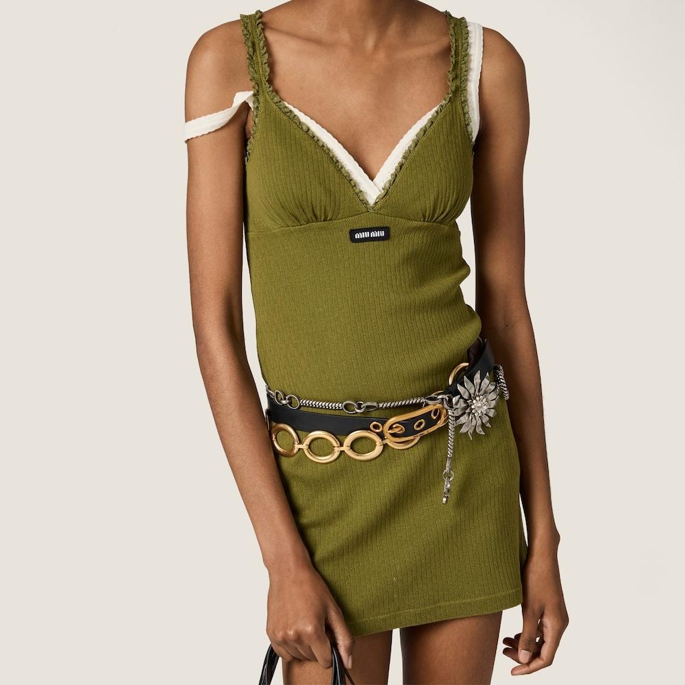 Garment-dyed cotton mini dress MF6263 S OOO 19DFF0393 MIU MIU 