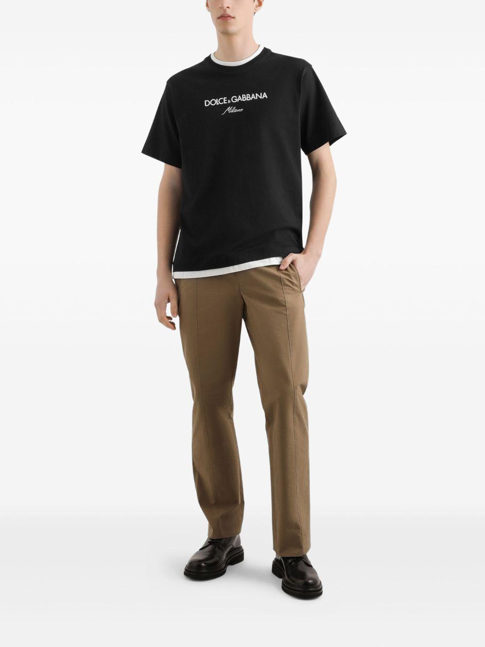 logo-embroidered T-shirt G8ST6Z G7PCGN0000 DOLCE & GABBANA 