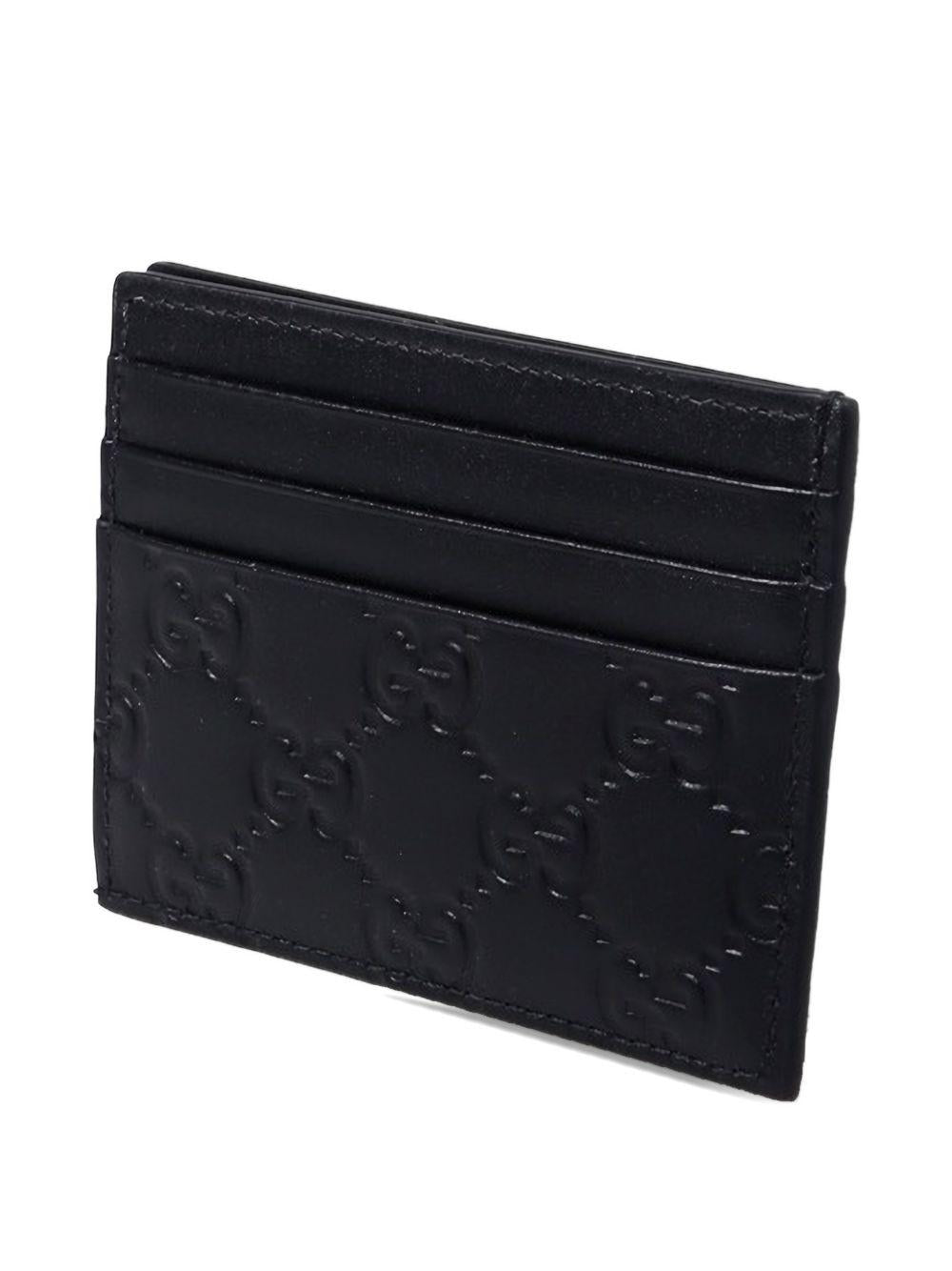 embossed card holder<BR/> 850187 AAFDV1000 GUCCI 