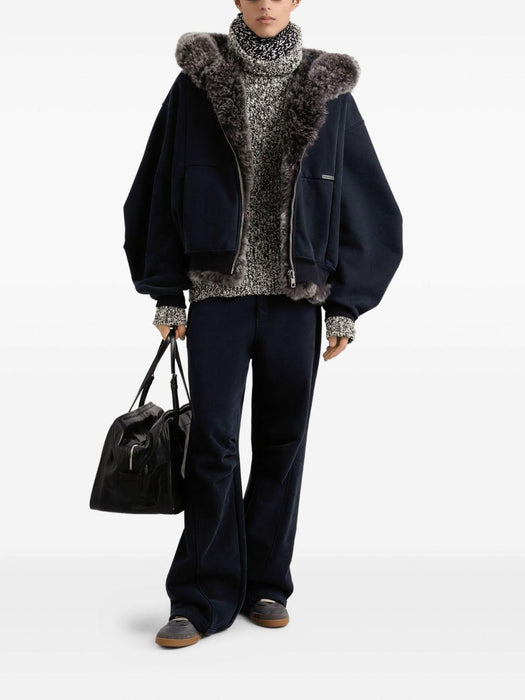 fur-trimmed zip-up hoodie G9BVOZ G7PLDN0000 DOLCE & GABBANA 