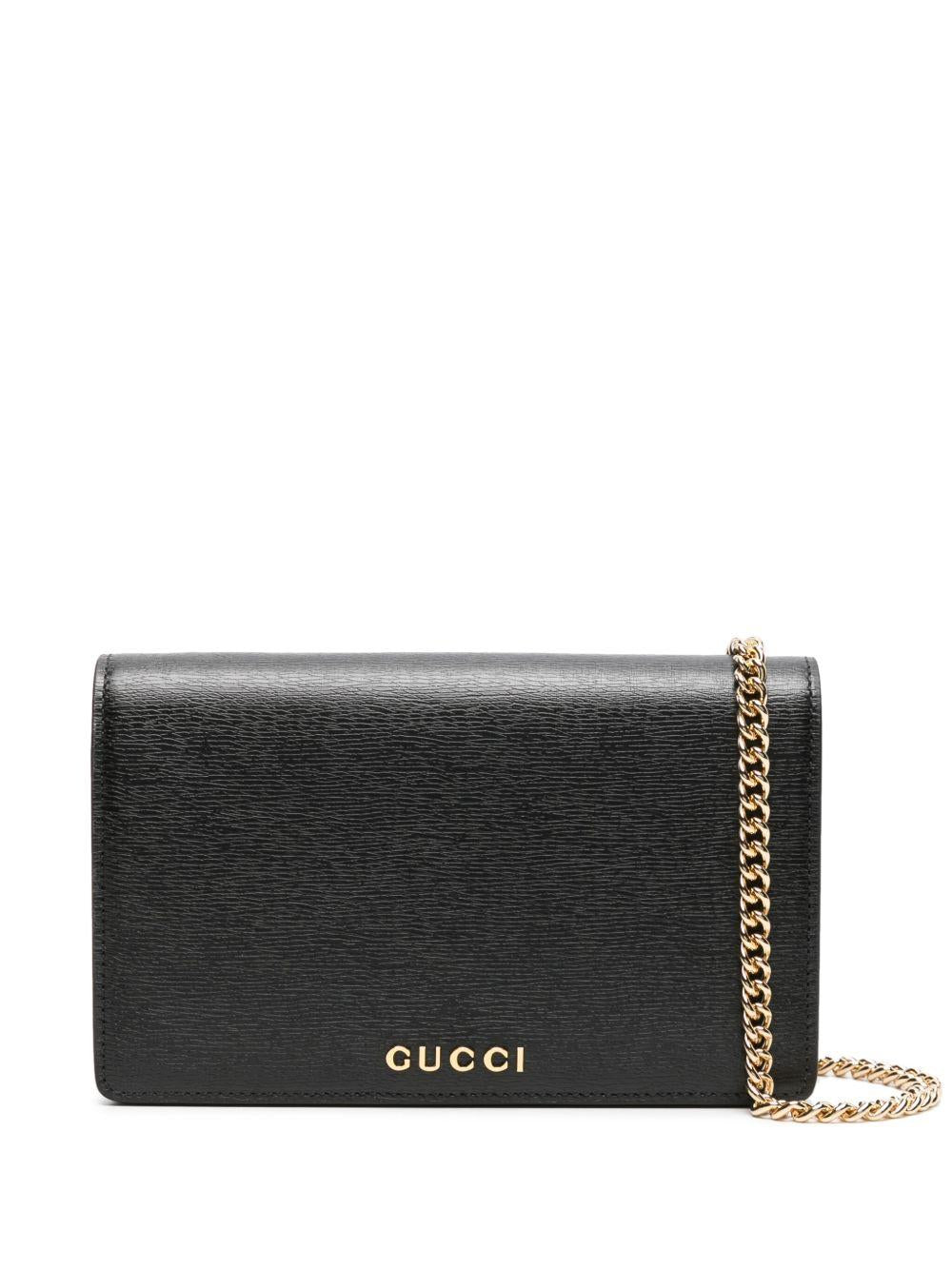 logo-lettering leather crossbody bag 772643 0OP0N1000 GUCCI 
