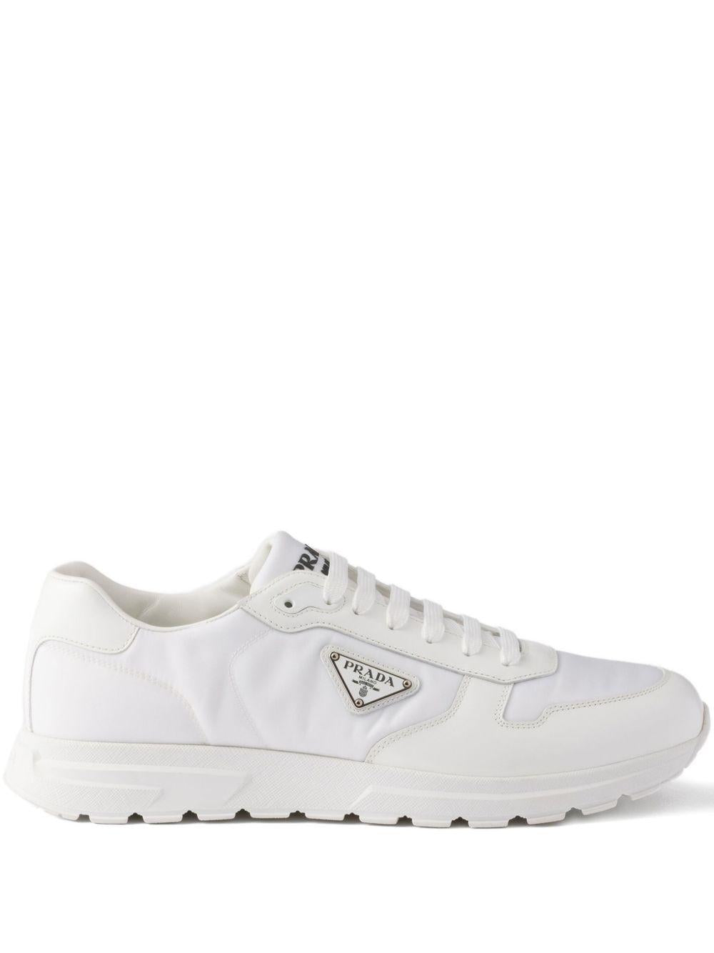 Prax enamel triangle-logo sneakers 2EE443 F G000 3LF5F0009 PRADA 