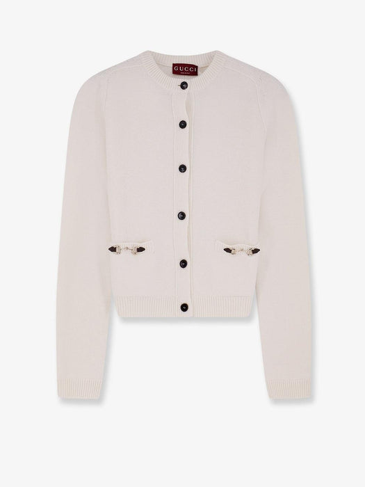 Wool and cashmere cardigan with metal Horsebit<BR/> 851977 XKEVK9051 GUCCI 