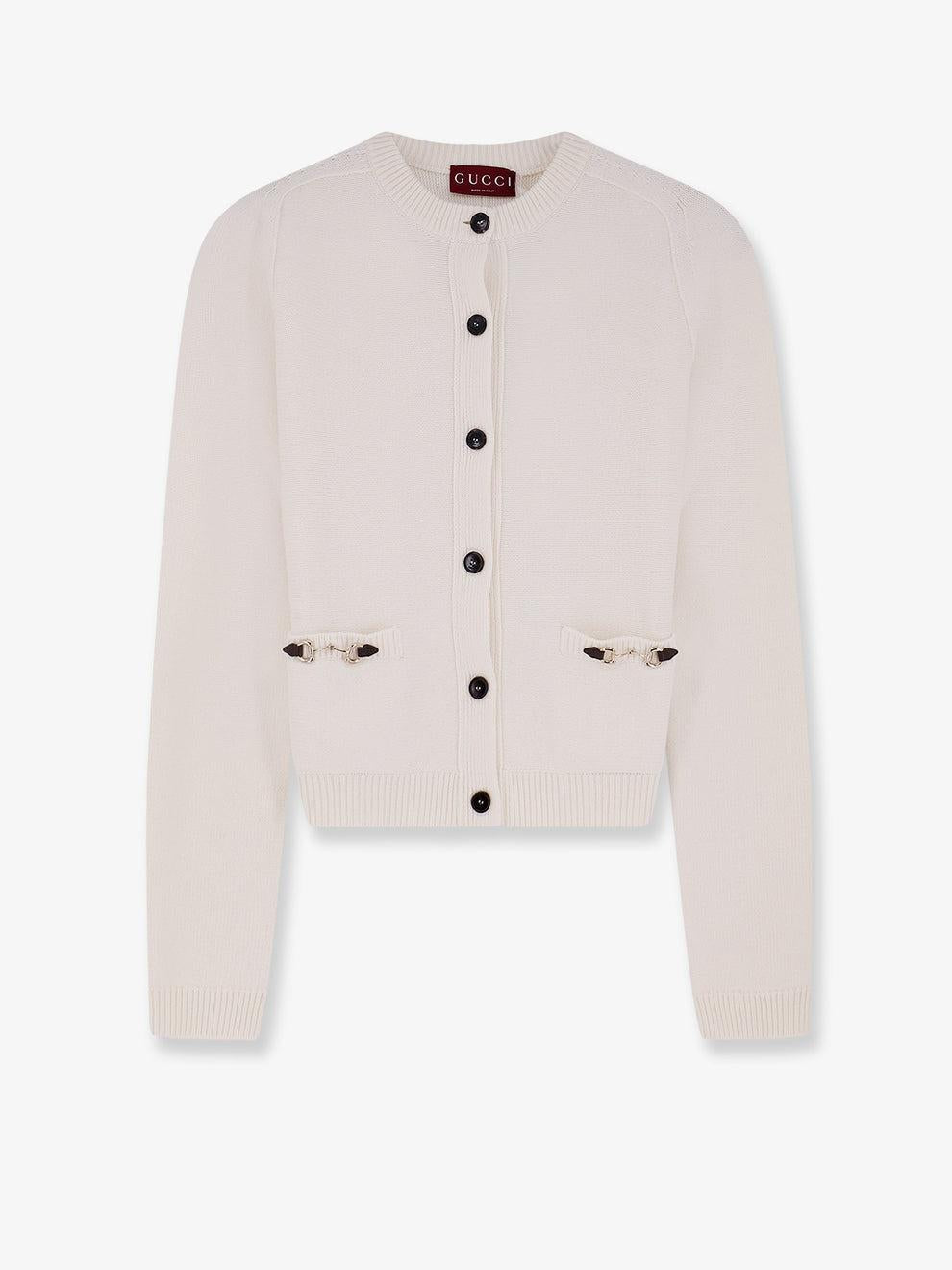 Wool and cashmere cardigan with metal Horsebit<BR/> 851977 XKEVK9051 GUCCI 