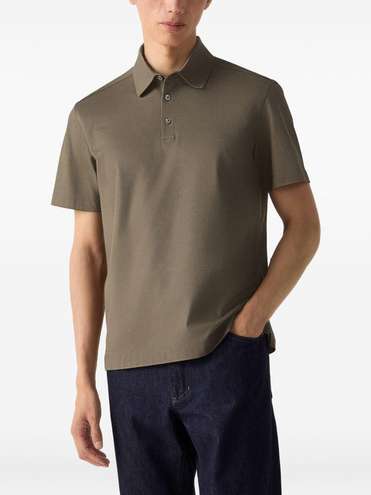 Dark taupe cotton polo shirt UH348A3 H794N07 ZEGNA 