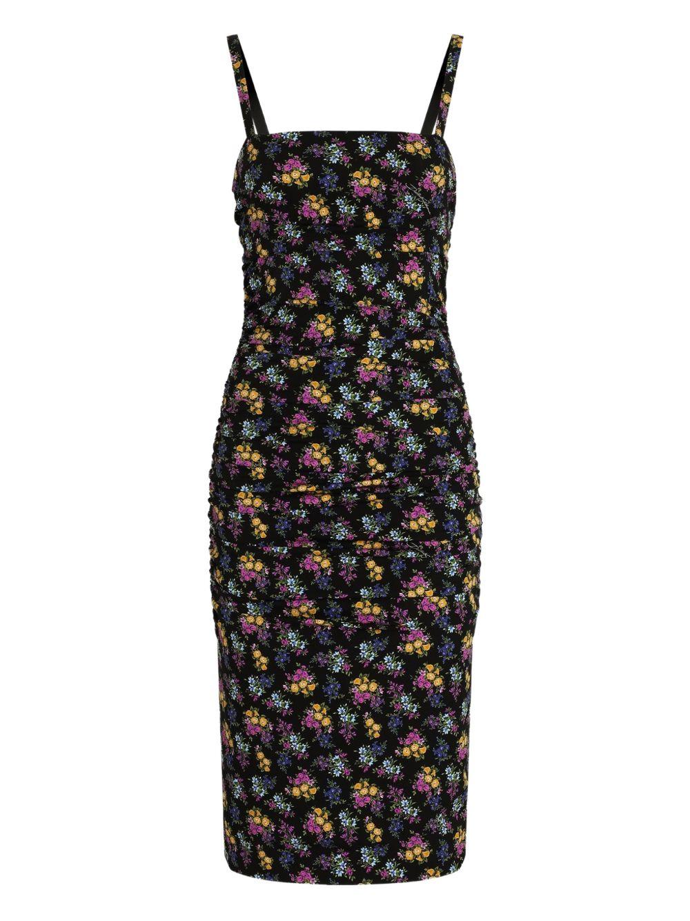 floral-pattern ruched midi dress F610YT FSA8AHN5XL DOLCE & GABBANA 