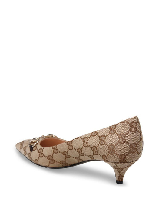 horsebit patterned point-toe pumps<BR/><BR/> 853466 KY9809744 GUCCI 