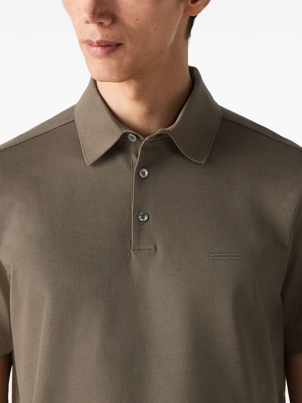 Dark taupe cotton polo shirt UH348A3 H794N07 ZEGNA 