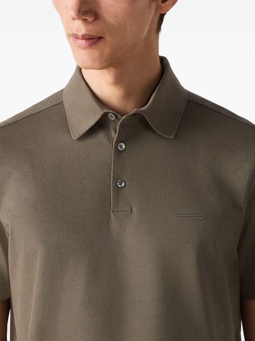 Dark taupe cotton polo shirt UH348A3 H794N07 ZEGNA 