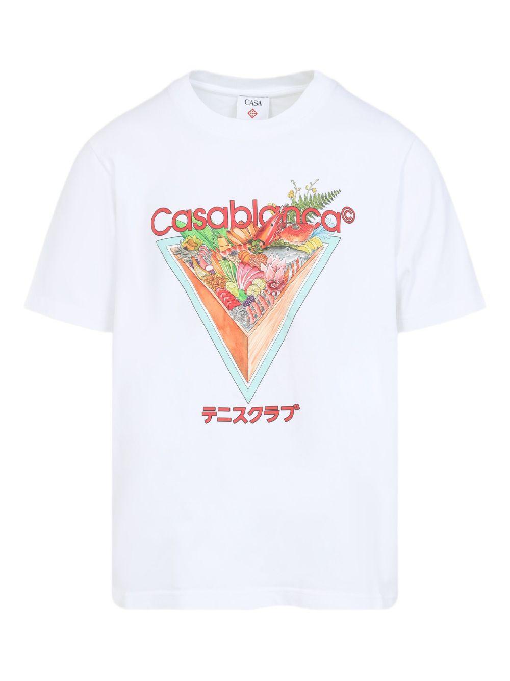 Tennis Club Icon triangle-print graphic T-shirt M-AW25-JTS-001-01 TENNIS CLUB ICON CASABLANCA 