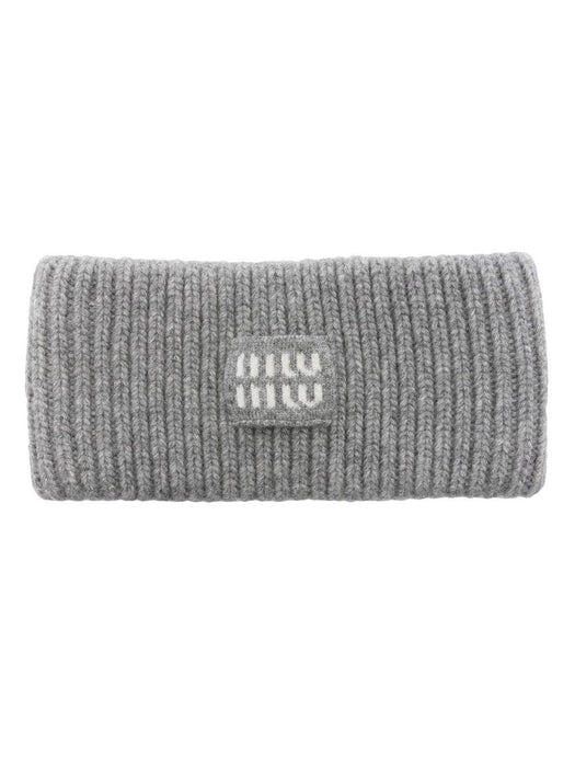 logo-patch wool-cashmere headband 5IH044 2F8SF0031 MIU MIU 