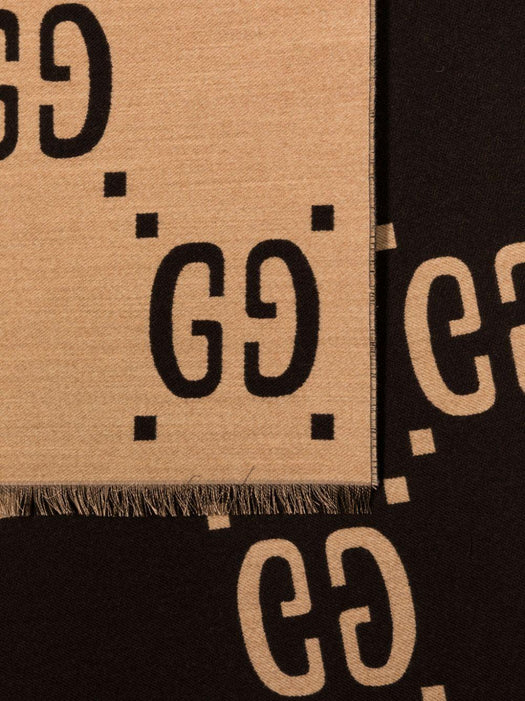 GG jacquard wool silk scarf 495592 4G3502179 GUCCI 