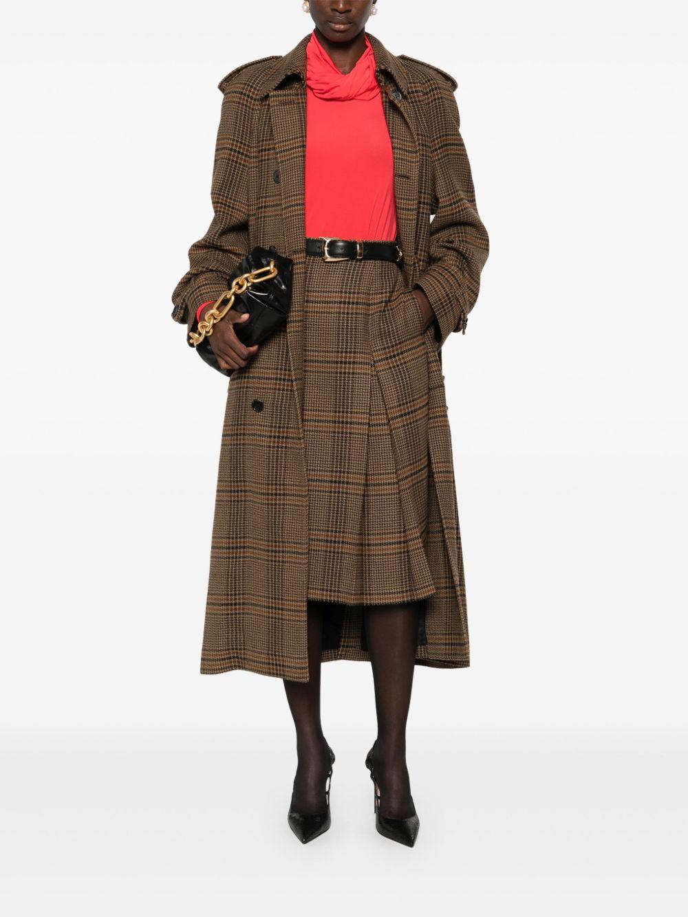 pleated check midi skirt<BR/><BR/><BR/><BR/><BR/> 831068 Y9I702849 SAINT LAURENT 