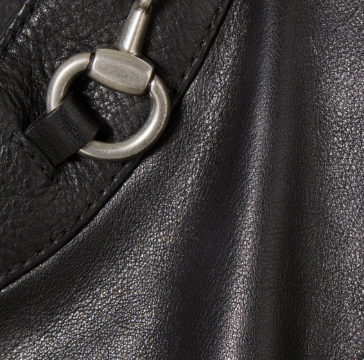 Leather jacket with Horsebit 864931 XNBCJ1000 GUCCI 