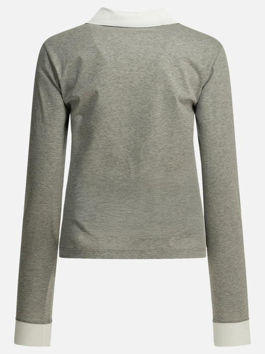 Buttonless polo shirt with logo MJLA57 192QF052N MIU MIU 