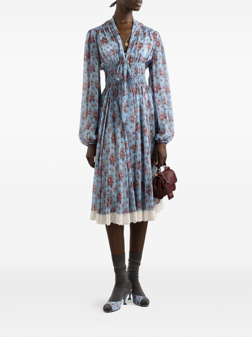 floral-print tie-detail dress F611ZT IS10FHC5XK DOLCE & GABBANA 