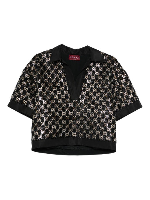sequin V-neck top 846682 ZARWY1000 GUCCI 