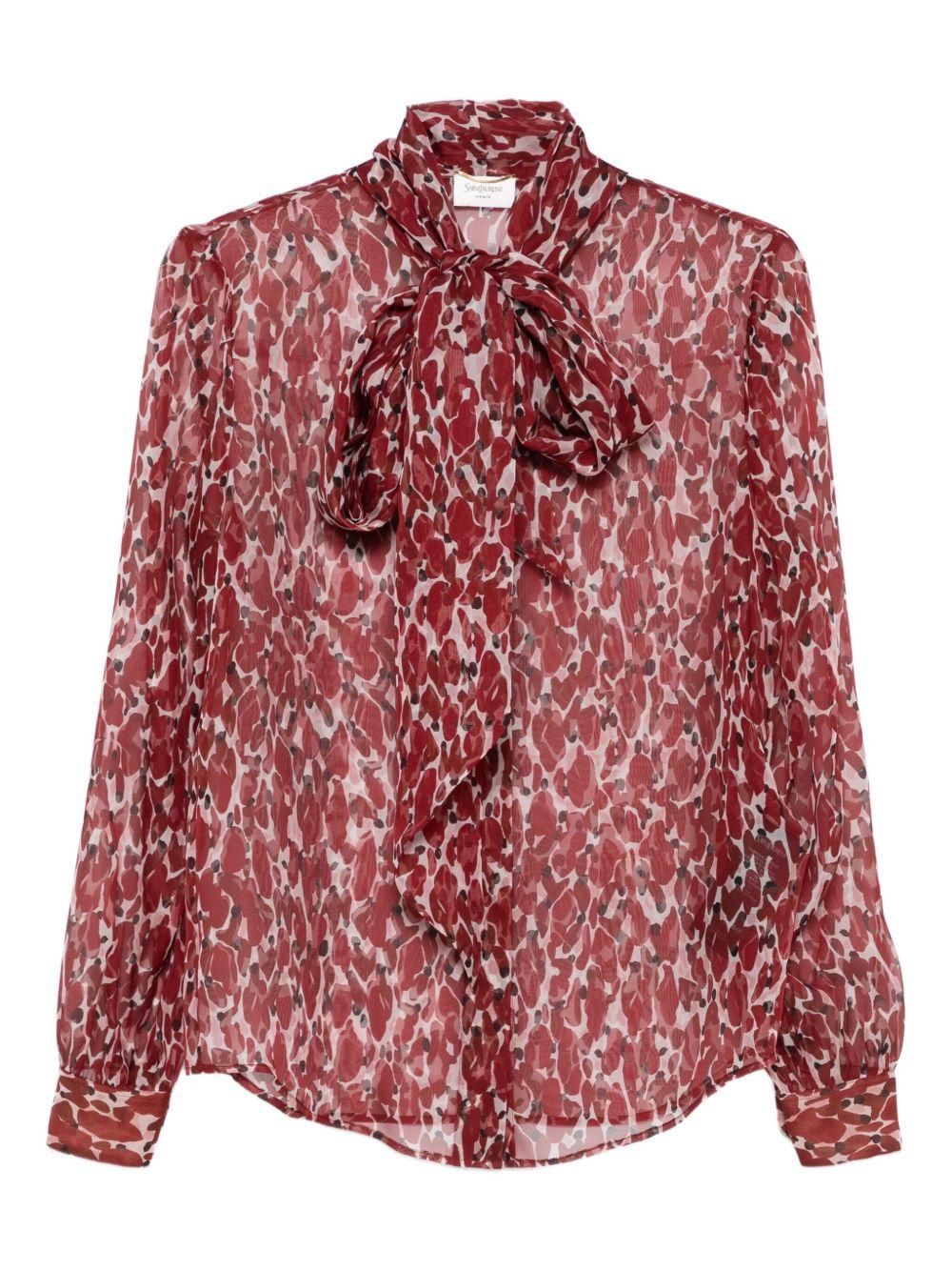 abstract-pattern blouse<BR/><BR/><BR/><BR/><BR/><BR/><BR/><BR/><BR/> 842861 Y4J359477 SAINT LAURENT 