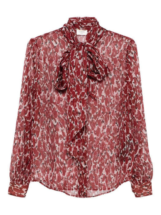 abstract-pattern blouse<BR/><BR/><BR/><BR/><BR/><BR/><BR/><BR/><BR/> 842861 Y4J359477 SAINT LAURENT 